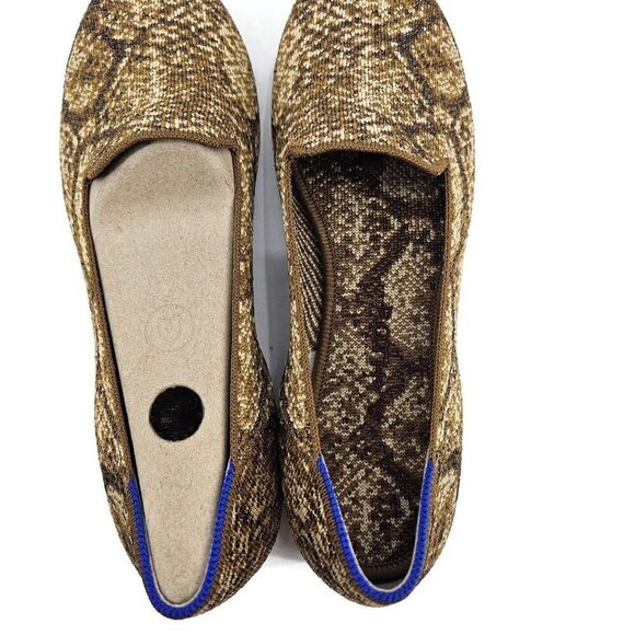 New Rothy's Bronze Python Loafer Womens 9.5 Flats Metallic Snake Print Rothys - Picture 8 of 9